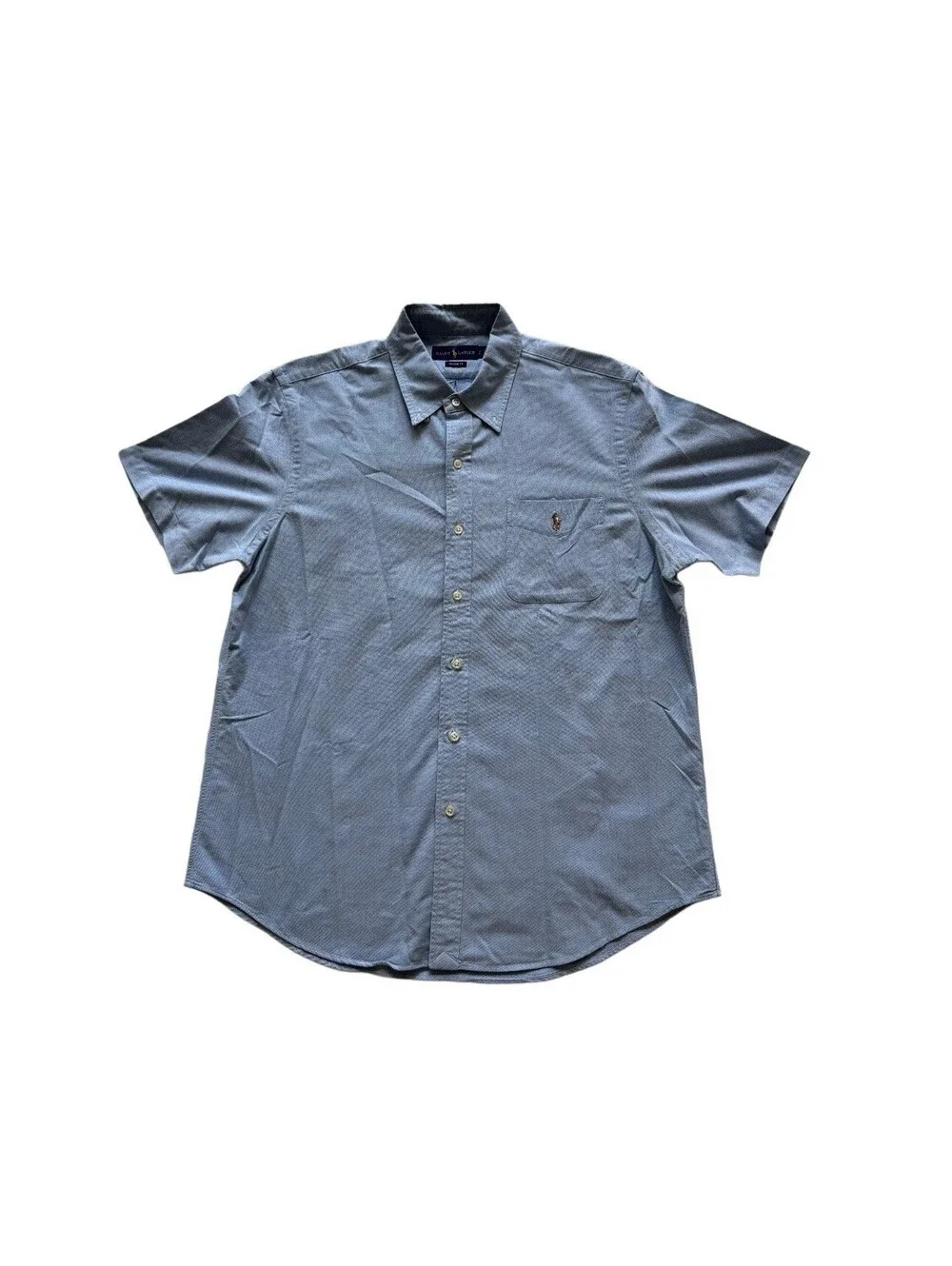 Polo Ralph Lauren Classic Fit Shirt L Short Sleeve Blue Pony Logo Casual